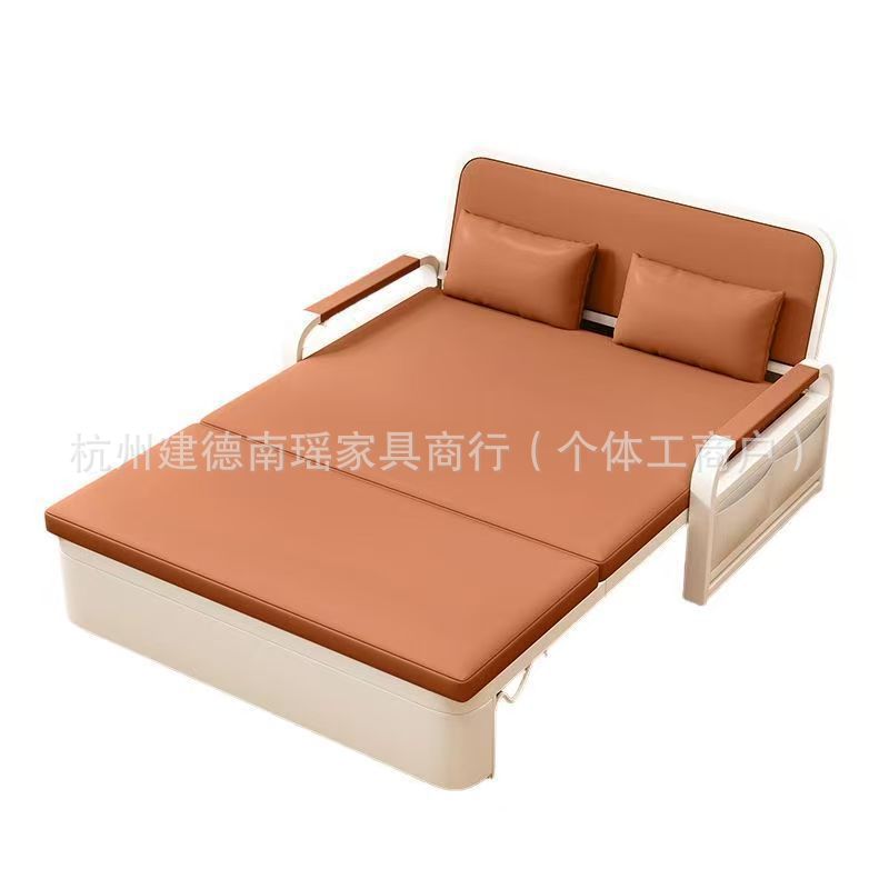 Folding sofa bed, dual-purpose sofa bed, living room multifunctional retractable bed, small-sized cat scratch leather sofa bed, bedroom bed