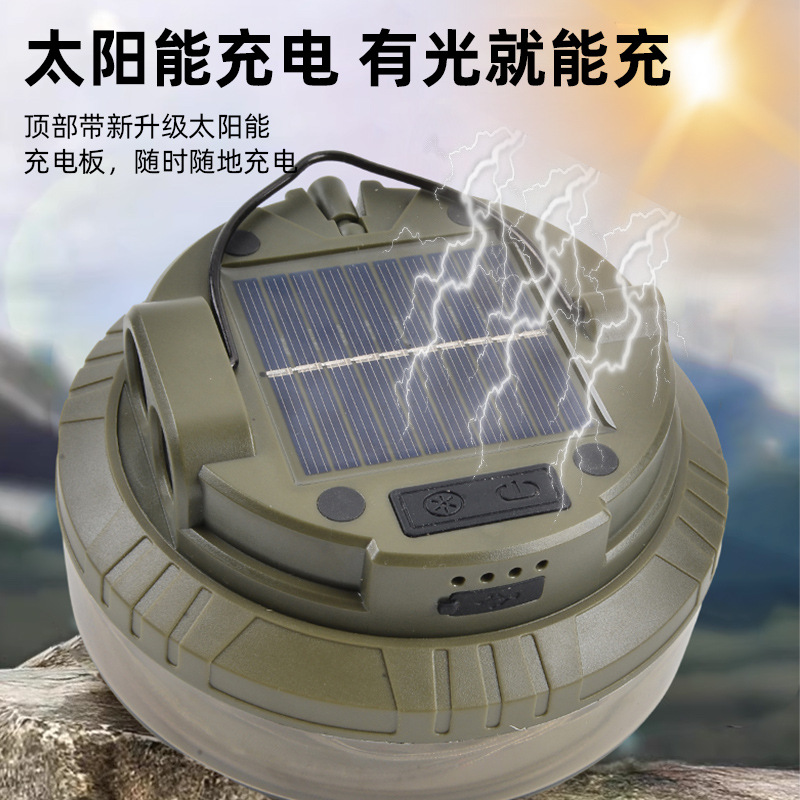 Cross border new solar powered 20 meter camping light tape measure storage LED camping light string tent emergency atmosphere
