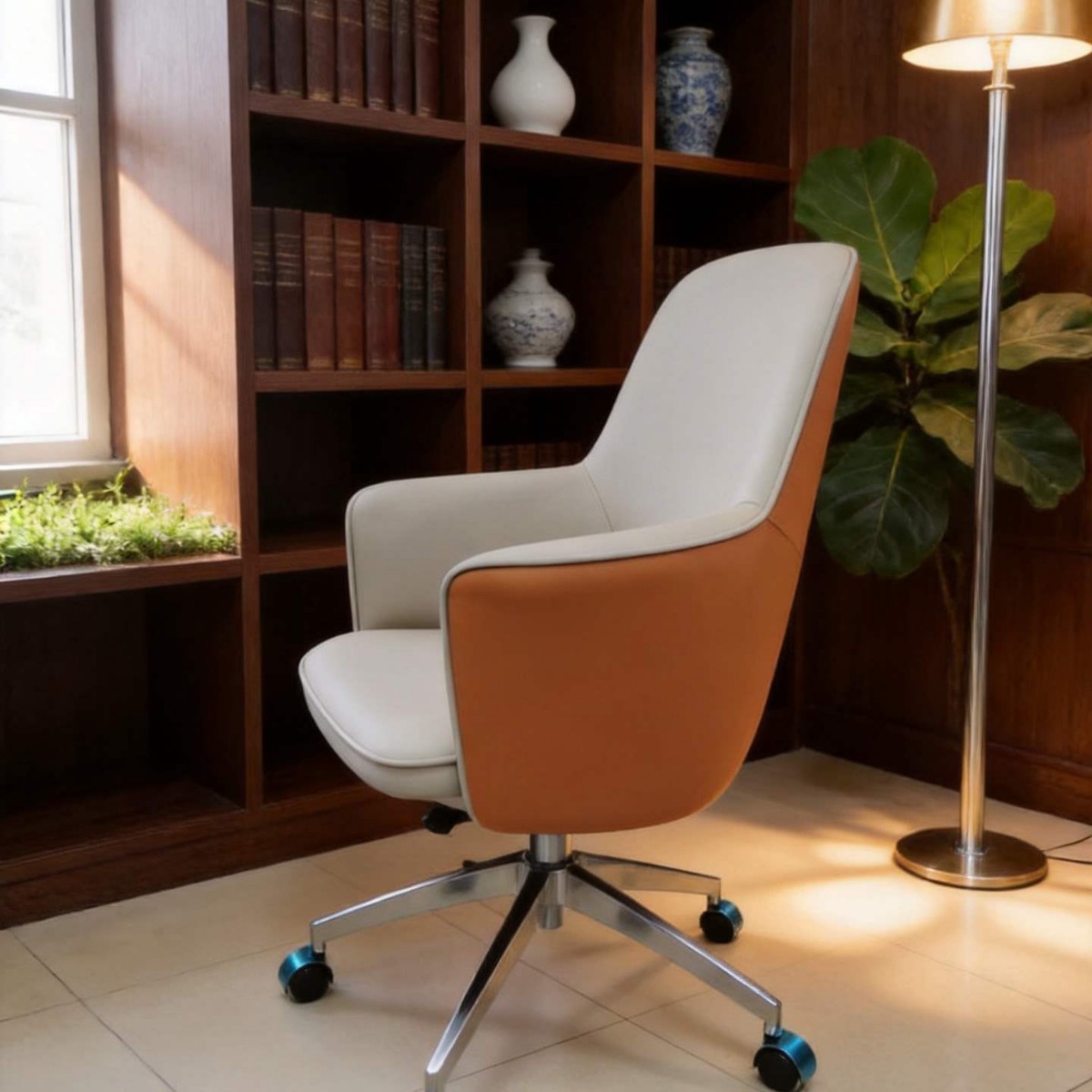Modern minimalist office chair, ergonomic computer chair, Vienna hotel apartment, desk and chair, writing chair, reception chair