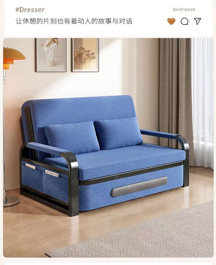 Internet celebrity popular item, detachable and washable imitation cotton linen sofa bed, living room balcony dual-use leisure sofa bed, multifunctional folding sofa bed