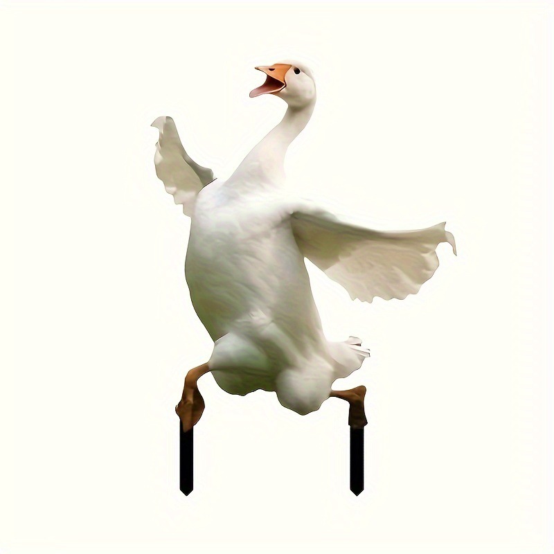 Cross border cute goose 2D acrylic garden stake lawn potted plant decoration ground inserted flowerpot embellishment props