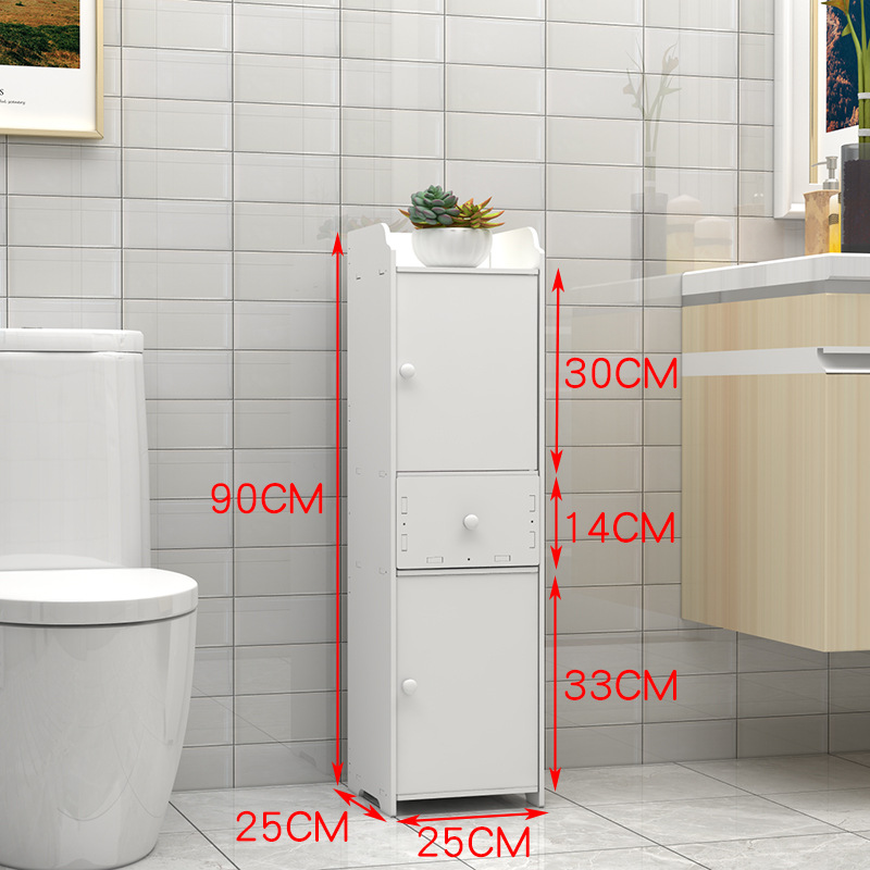 Bathroom side cabinet, toilet side cabinet with garbage bin, bathroom crevice shelf, toilet storage, waterproof storage cabinet