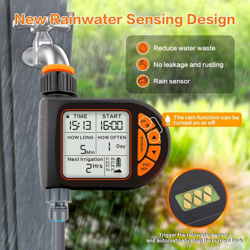 Intelligent timed gardening automatic watering device, garden balcony, farm watering timer, outdoor irrigation controller