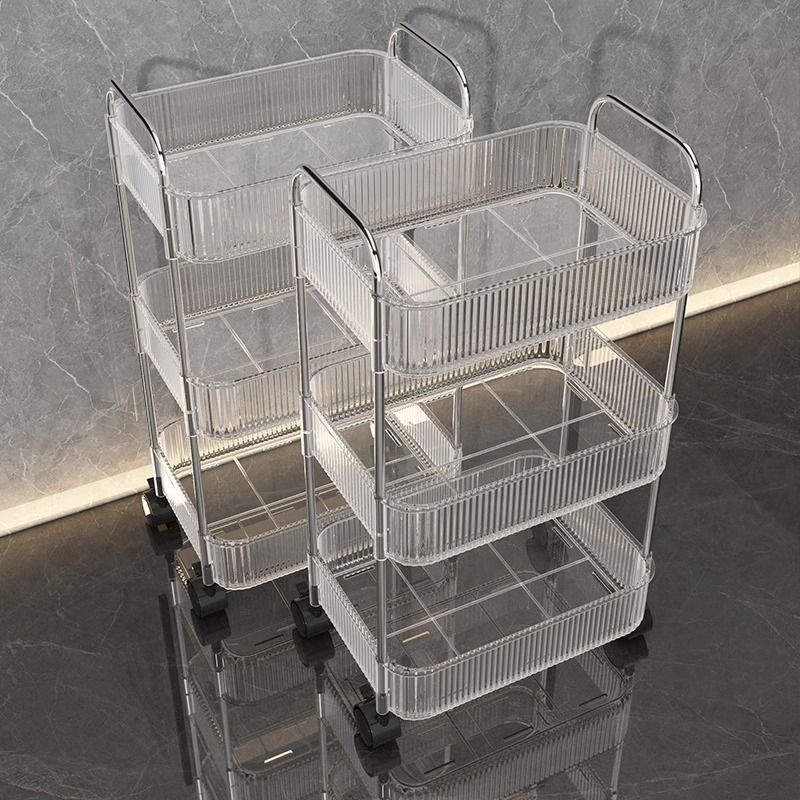 High aesthetic acrylic trolley, bathroom and bathroom storage rack, multifunctional kitchen and snack multi-layer storage rack