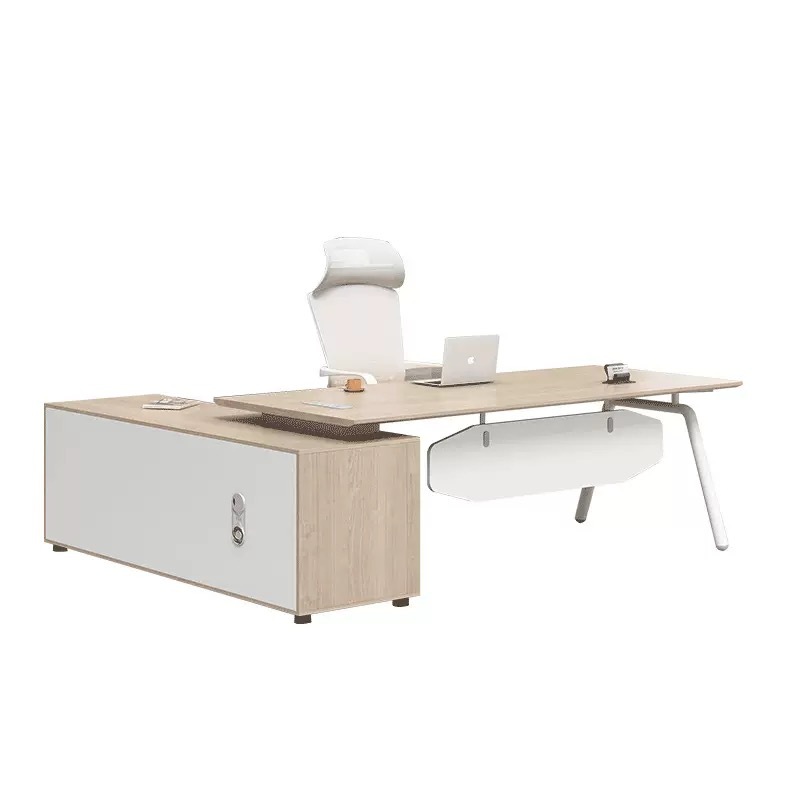 Modern minimalist home study, office desk, boss's office, large shift desk, manager's combination office space
