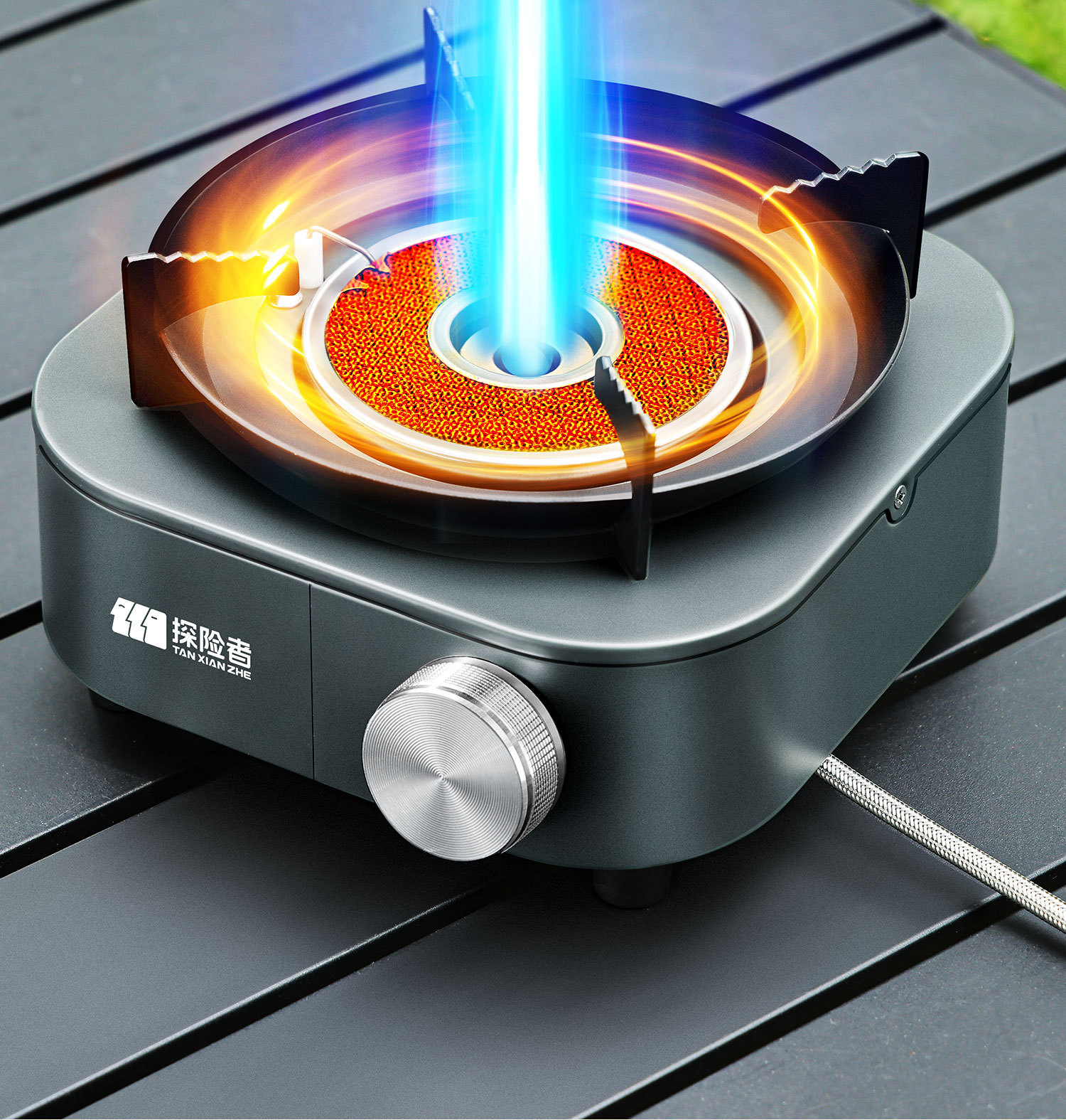 Card stove, outdoor portable split camping cookware, new stove, tea boiling stove, gas stove, separated new type