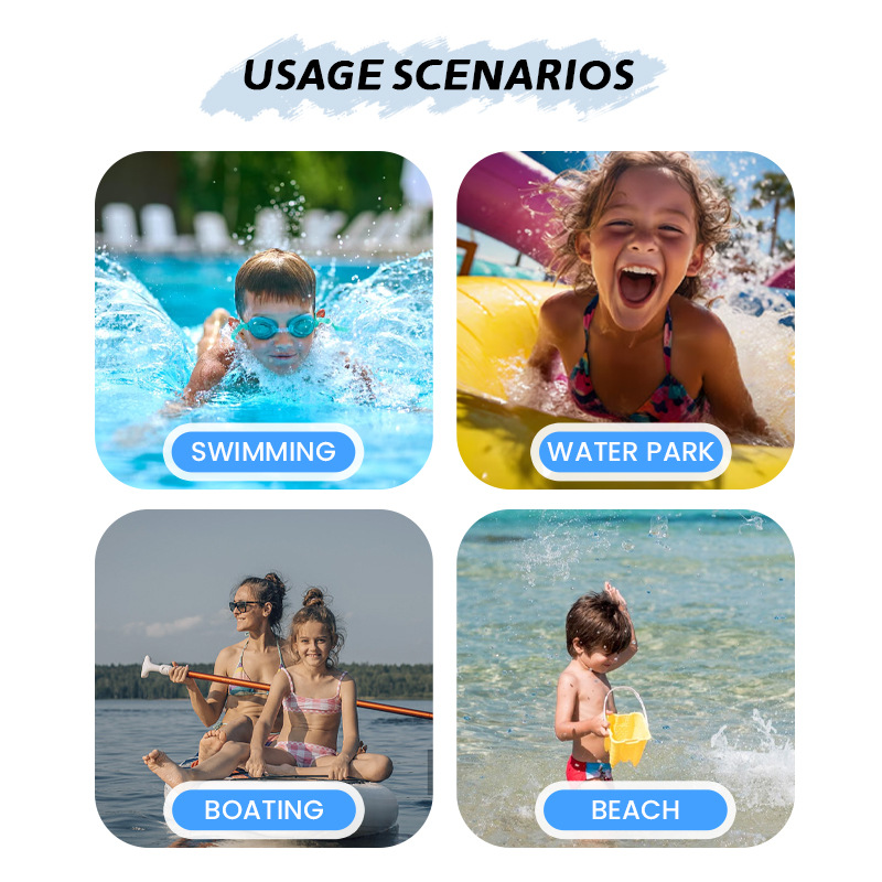 Cross border children's life jackets, diving materials, cartoon printed warm water buoyancy jackets, swimming vests for men and women aged 3-12