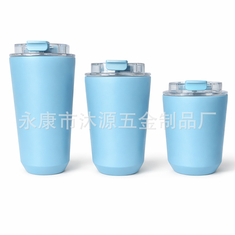 2025跨境新品304不锈钢保温杯保冷防漏翻盖咖啡杯随身便携礼品