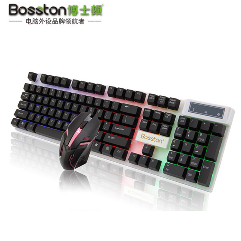 Docton Suspended Rainbow Backlight Computer USB Wired Keyboard and Mouse Set DIY Installation and Configuration