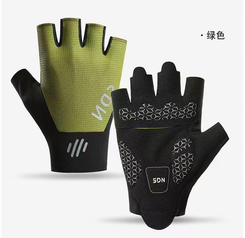 Cycling fitness half finger gloves for men and women, anti slip, shock-absorbing, breathable road bikes, mountain bikes, thin gloves