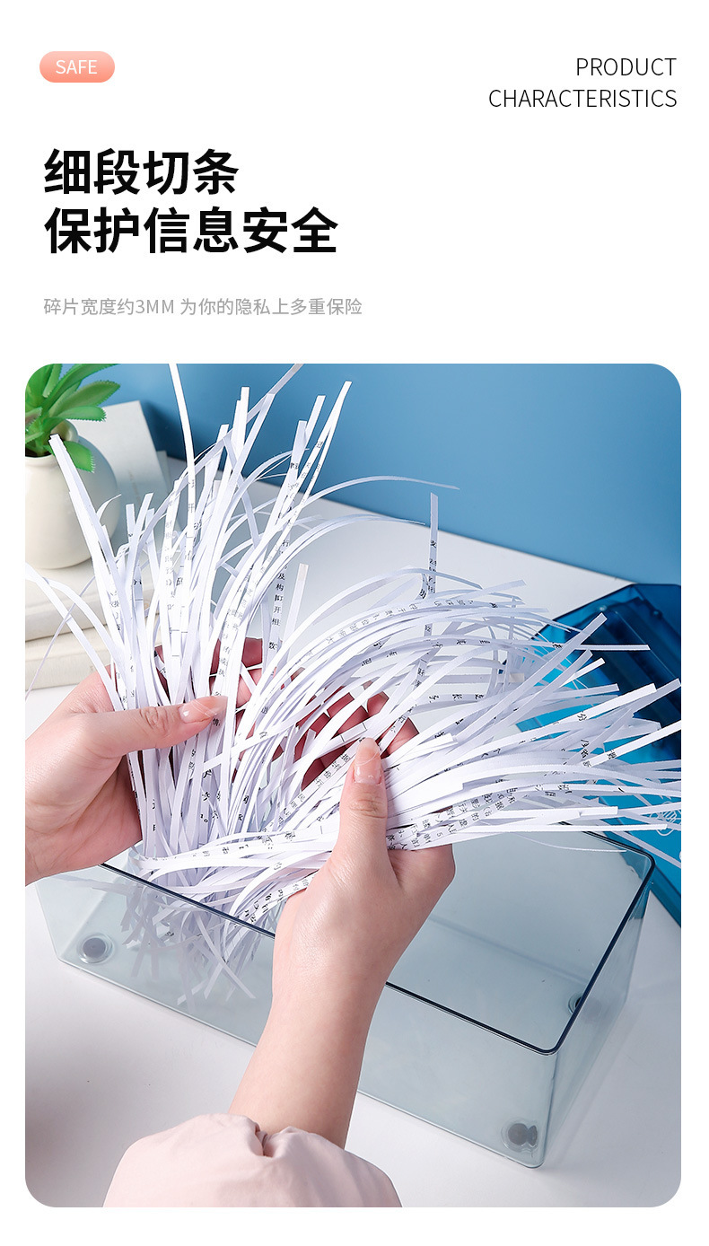 Manual shredder for office mini home use, manual small paper shredding tool, hand cranked A4 paper shredder