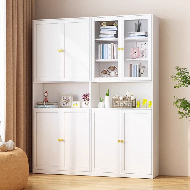 Steel wrought iron bookshelf, dustproof glass door storage cabinet, iron sheet office file cabinet, data display and storage cabinet