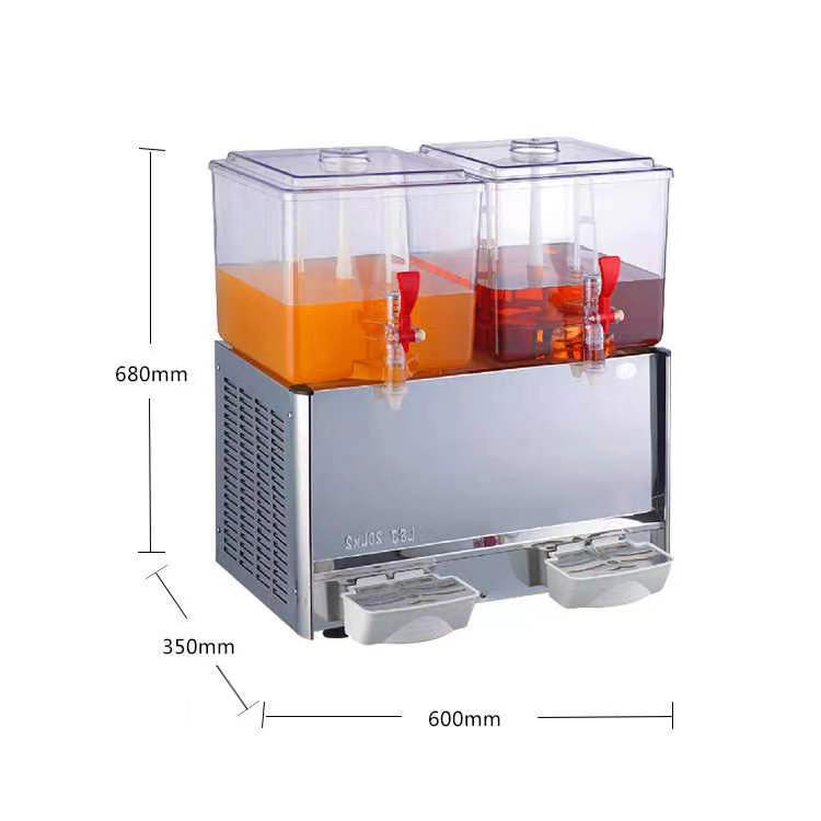 20L fruit juice machine commercial self-service fully automatic mixing double cylinder dual temperature beverage machine fruit pellet machine hot and cold dual use