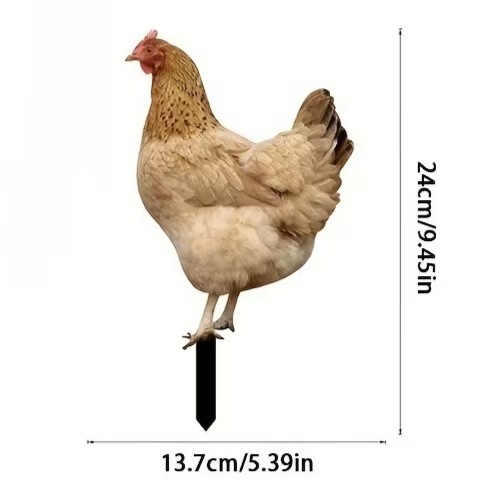 3D Courtyard Rooster Acrylic Mirror Yardart Garden Outdoor Decoration Ornaments Creative Courtyard Ornaments
