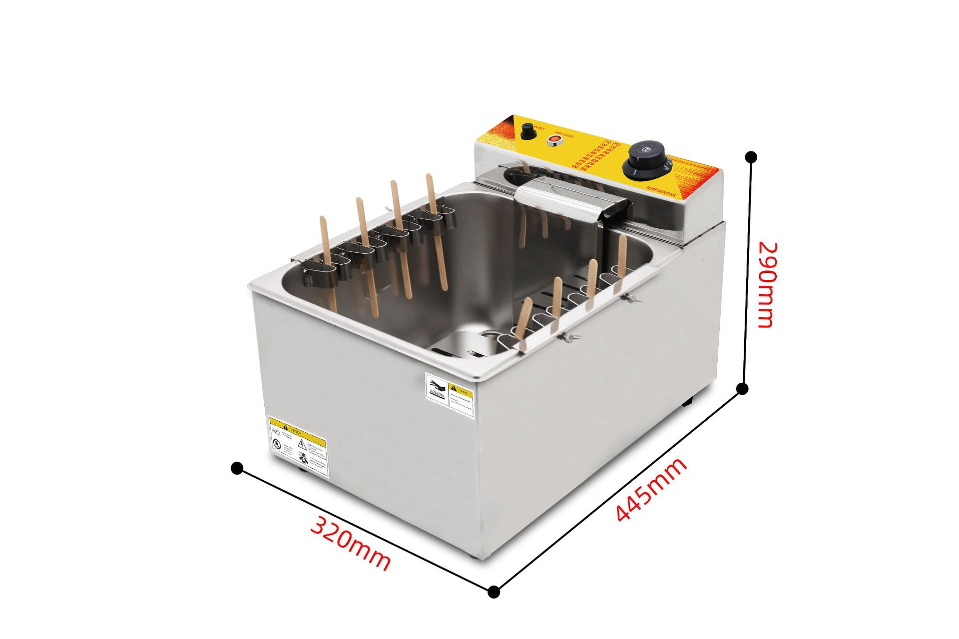 Commercial electric fryer, cheese hot dog stick machine, deep fried sausage machine, 12L deep fryer, desktop single cylinder food fryer