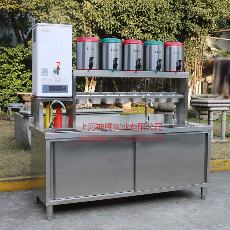 Manufacturer produces commercial stainless steel workbench, milk tea coffee shop specific operation table, water bar counter equipment