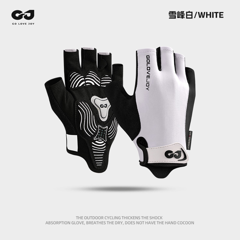Outdoor cycling gloves, women's yoga training, cycling equipment, anti slip silicone shock absorption, fitness half finger gloves, men's