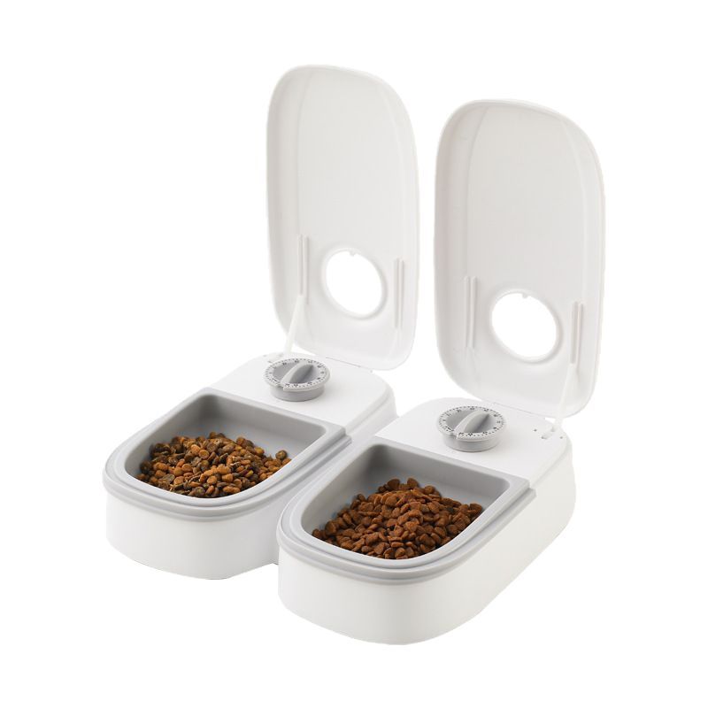 Pet Cat and Dog Bowl Automatic Feeder Dry и влажная пища двойное отделение еды в домашних условиях регулярное и обычное кормление пищи