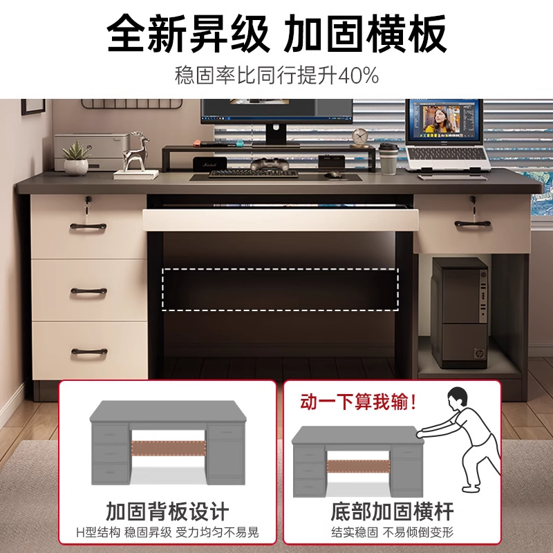 Office desk boss desk 2026 new light luxury simple office desk with drawers, employee position, leader computer desk