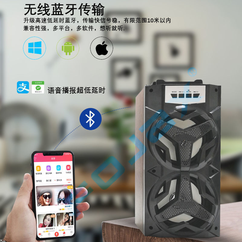 Портативная Bluetooth-колонка с микрофоном для караоке