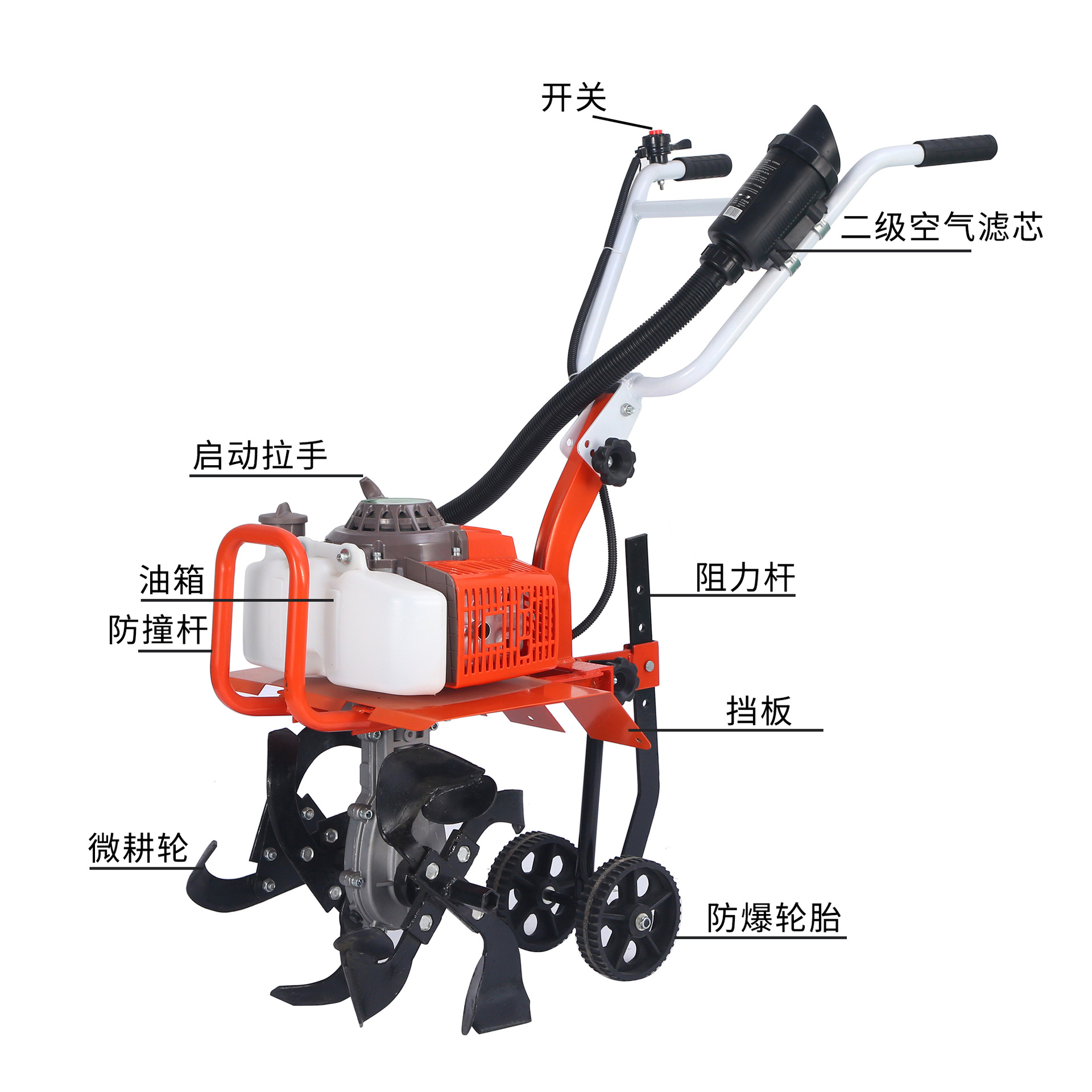 Spot gasoline micro tiller, agricultural rotary tiller, soil loosening machine, tillage machine, trenching machine, gasoline lawn mower, weeding machine, home