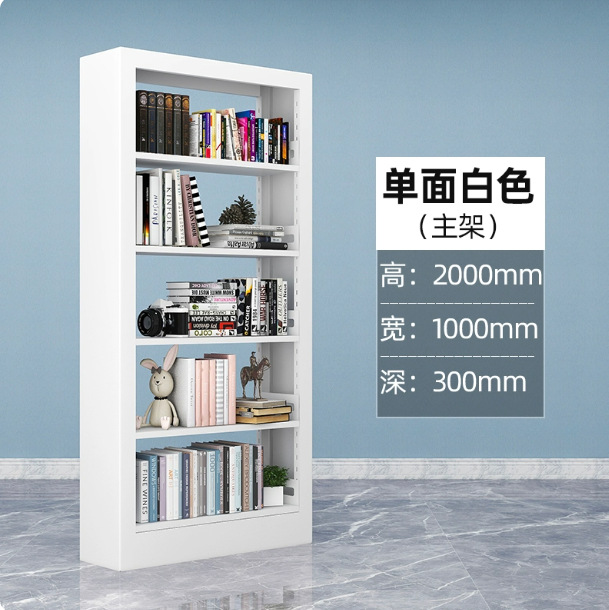 Steel bookshelf, book reading rack, household book storage rack, archive storage rack, double-sided data rack, minimalist design