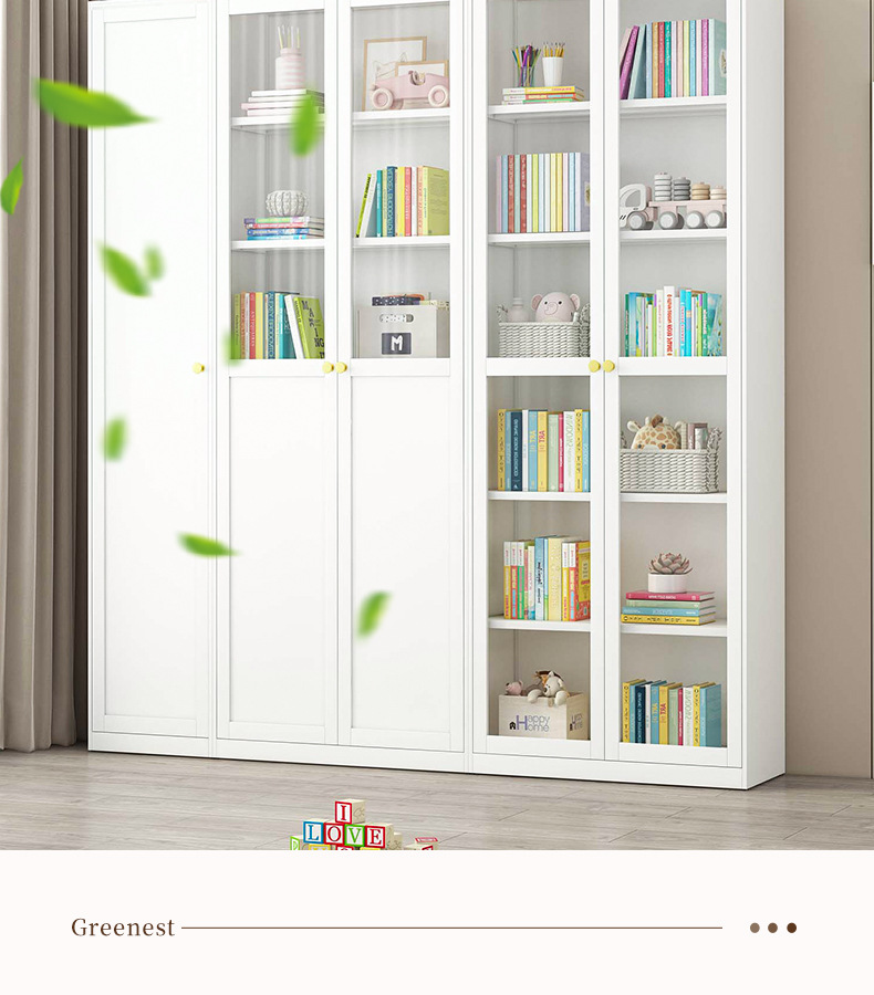 Steel wrought iron bookshelf, dustproof glass door storage cabinet, iron sheet office file cabinet, data display and storage cabinet