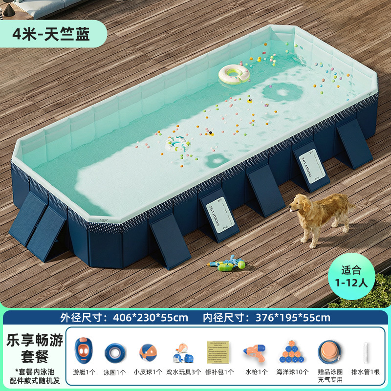 Cross border swimming pool, thickened wear-resistant inflatable swimming pool, outdoor non foldable play pool, children's home pool, beach