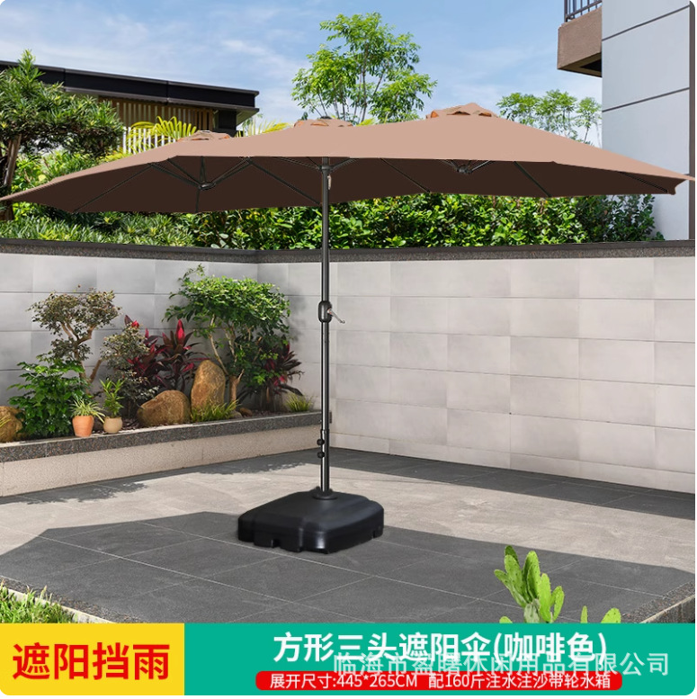 Outdoor Umbrella, Courtyard Umbrella, Sunshade Umbrella, Courtyard Roman Umbrella, Large Sun Umbrella, UV resistant Double Head Design