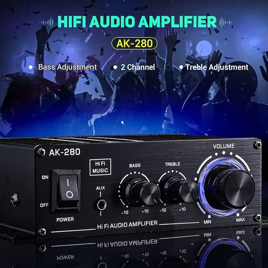 Hi-Fi Мини-усилитель мощности AK-280 12В