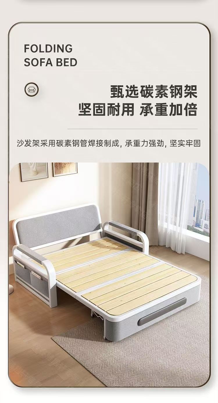 Internet celebrity popular item, detachable and washable imitation cotton linen sofa bed, living room balcony dual-use leisure sofa bed, multifunctional folding sofa bed