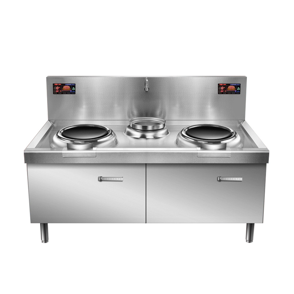 Commercial double head stir fry stove, stainless steel high-power induction cooker, restaurant, hotel cafeteria, intense fire stir fry electric stove