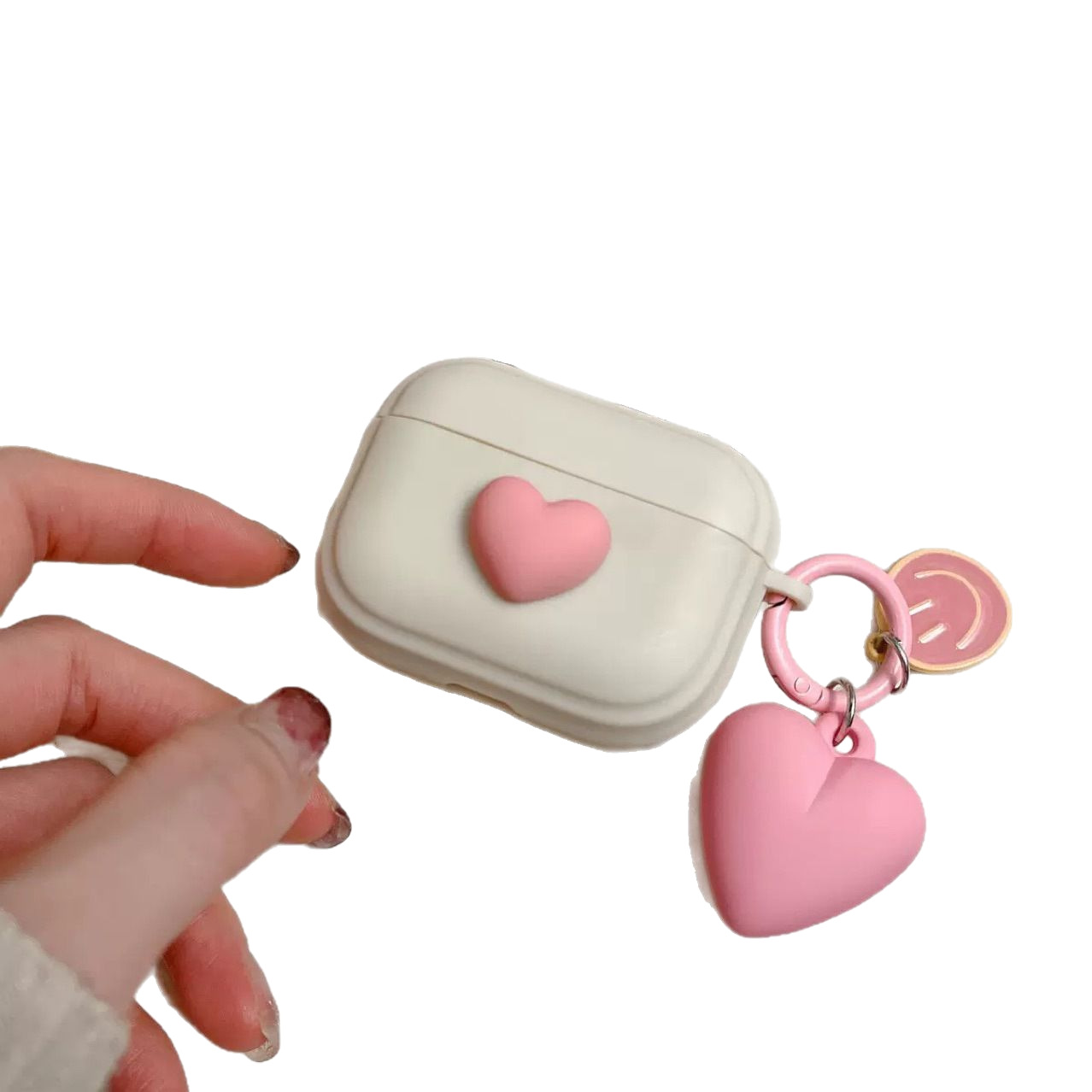 ins玫红爱心适用airpodspro保护套airpods4代耳机壳苹果3代蓝牙盒