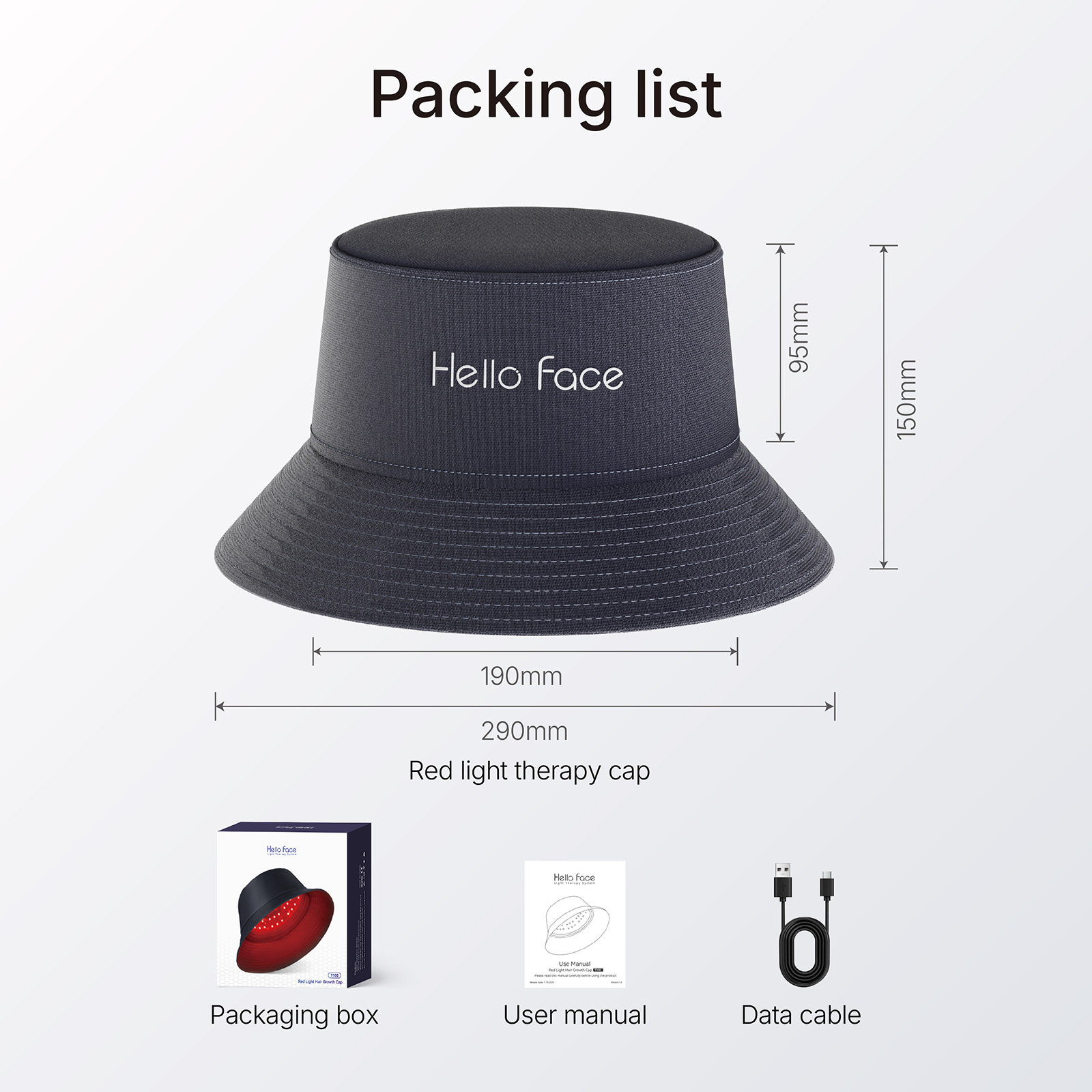 Инфракрасная световая шапка для ухода за волосами Hello Face T100