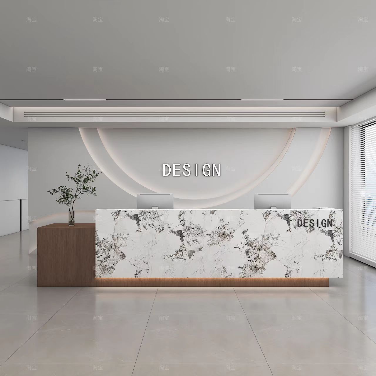 Стойка ресепшн Pingxuan Furniture современная лакированная