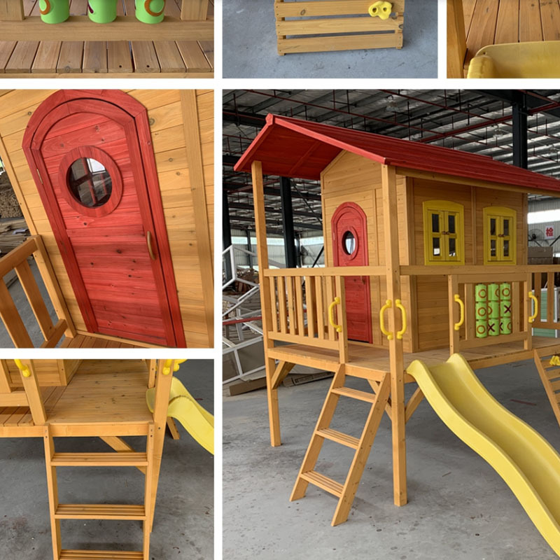 Factory direct sales wooden house, children's outdoor game house, small wooden house, tree house, rain and sun protection, amusement park, children's game room