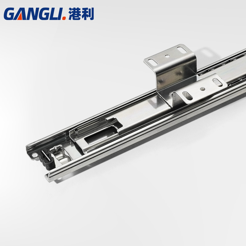 Kitchen three section basket guide rail adjustable side mounted slide rail cabinet silent track accessories bowl cabinet drawer slide rail