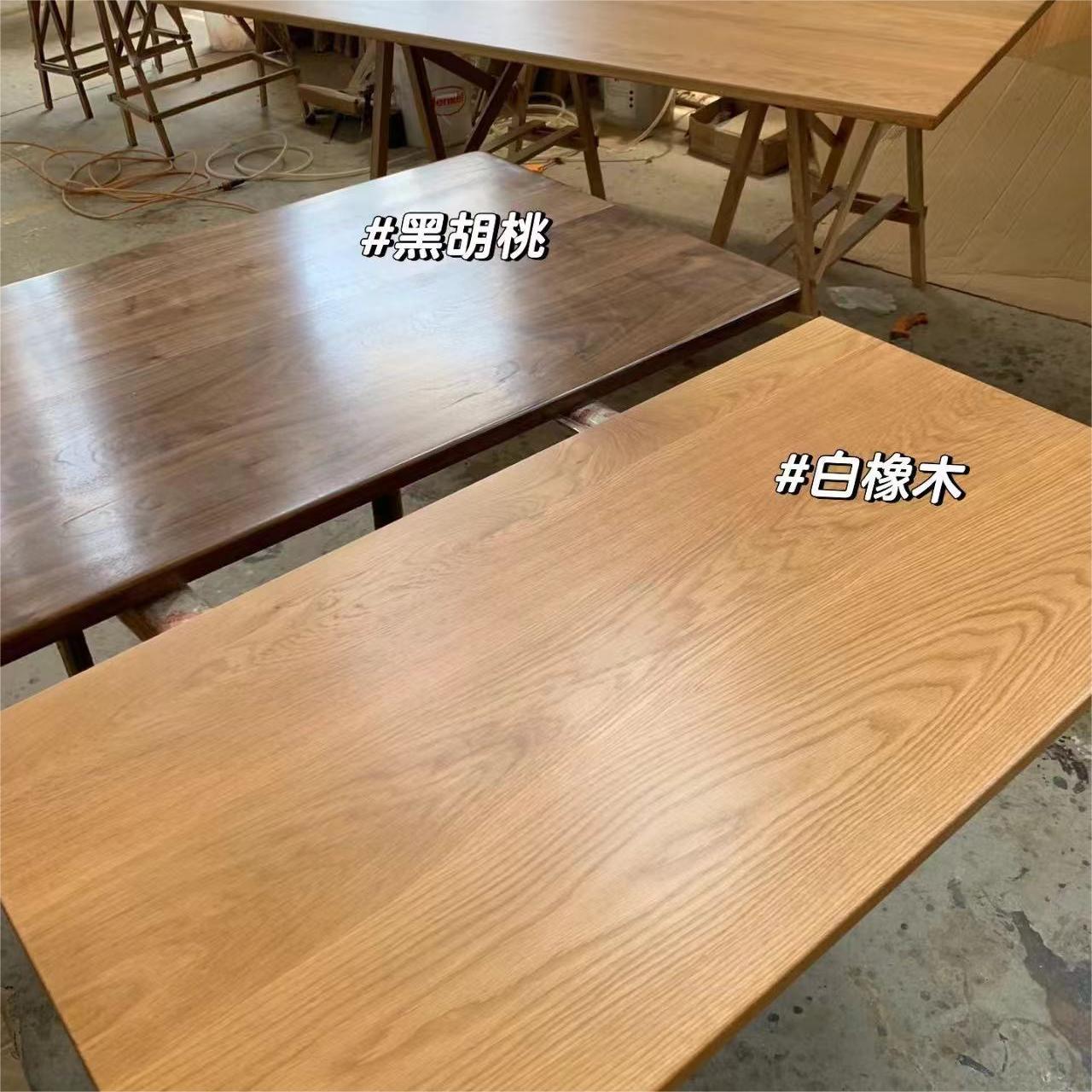 黑胡桃木樱桃木书桌实木办公桌餐桌板吧台桌面耐磨实木板木板材