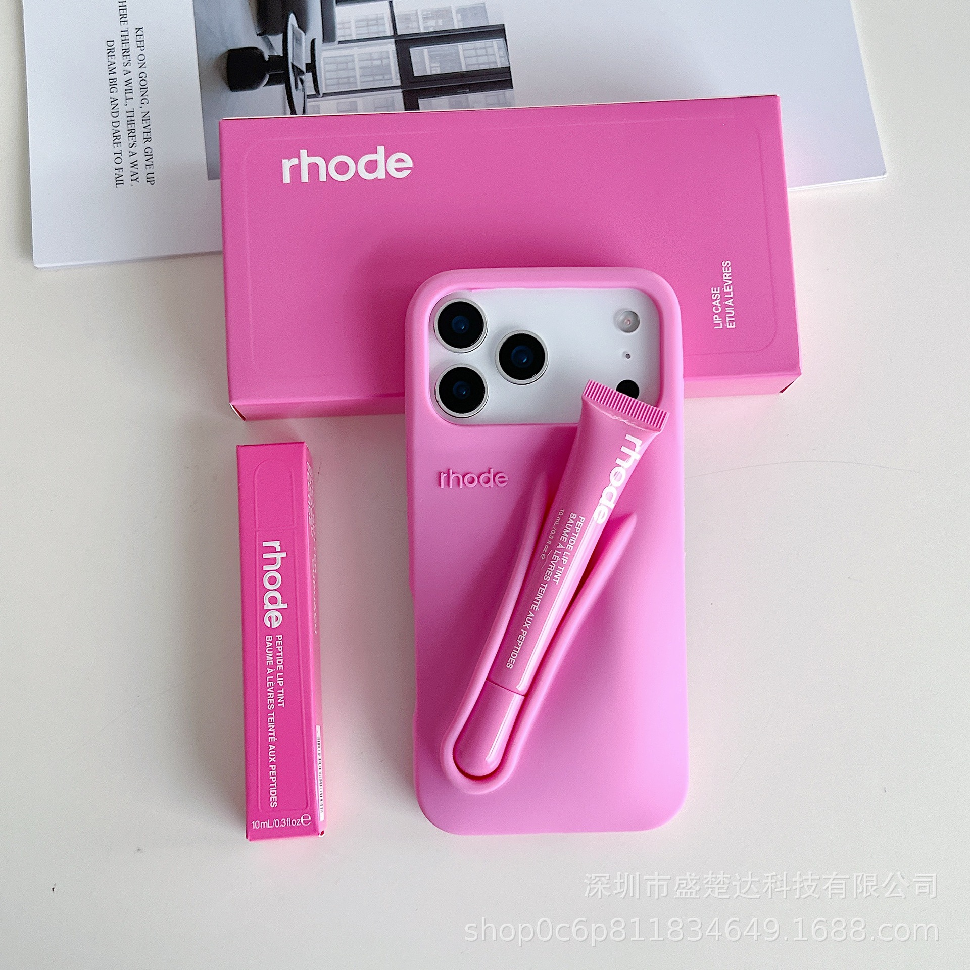 Foreign trade applicable iPhone 17 Promax Haley Rhode mouth red lip glazed silicone phone case 16p soft protective cover