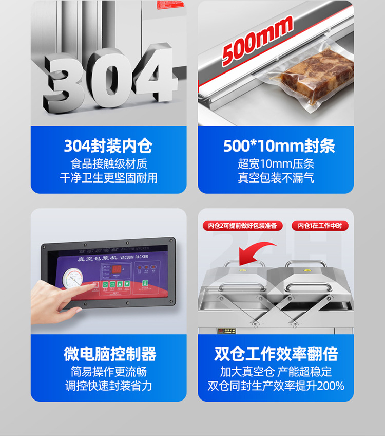 Lianyuan Double Chamber Vacuum Machine Packaging Machine Large scale Fully Automatic Vacuum Sealing for Food Preservation, Cooked Food, Fresh Tea