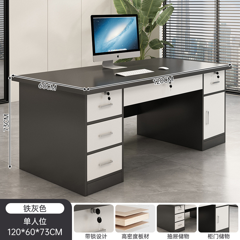 Office desk boss desk 2026 new light luxury simple office desk with drawers, employee position, leader computer desk