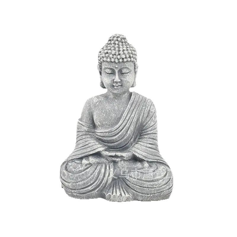 Garden Buddha Statue Decoration Chinese Zen Shakyamuni Sitting Statue Courtyard Decoration Landscape Study Entrance Photography Props