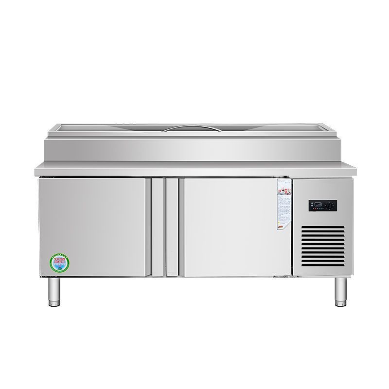 Commercial slotted salad pizza operation table, fruit scoop, small vegetable tea freezer, water bar, refrigeration, freezing and preservation refrigerator