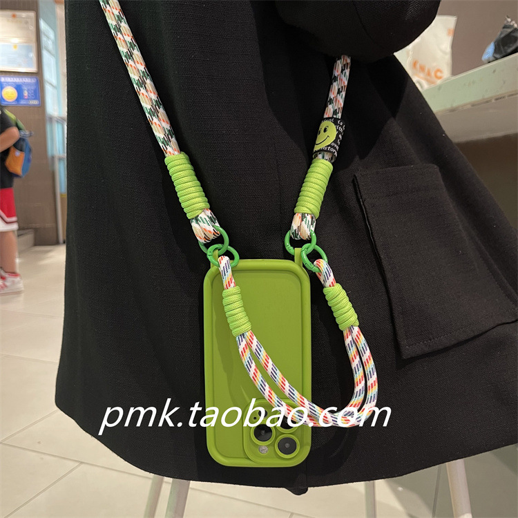Personalized contrasting woven lanyard suitable for Apple 17 Promax phone case, iPhone 13 wristband, handheld, all inclusive 15