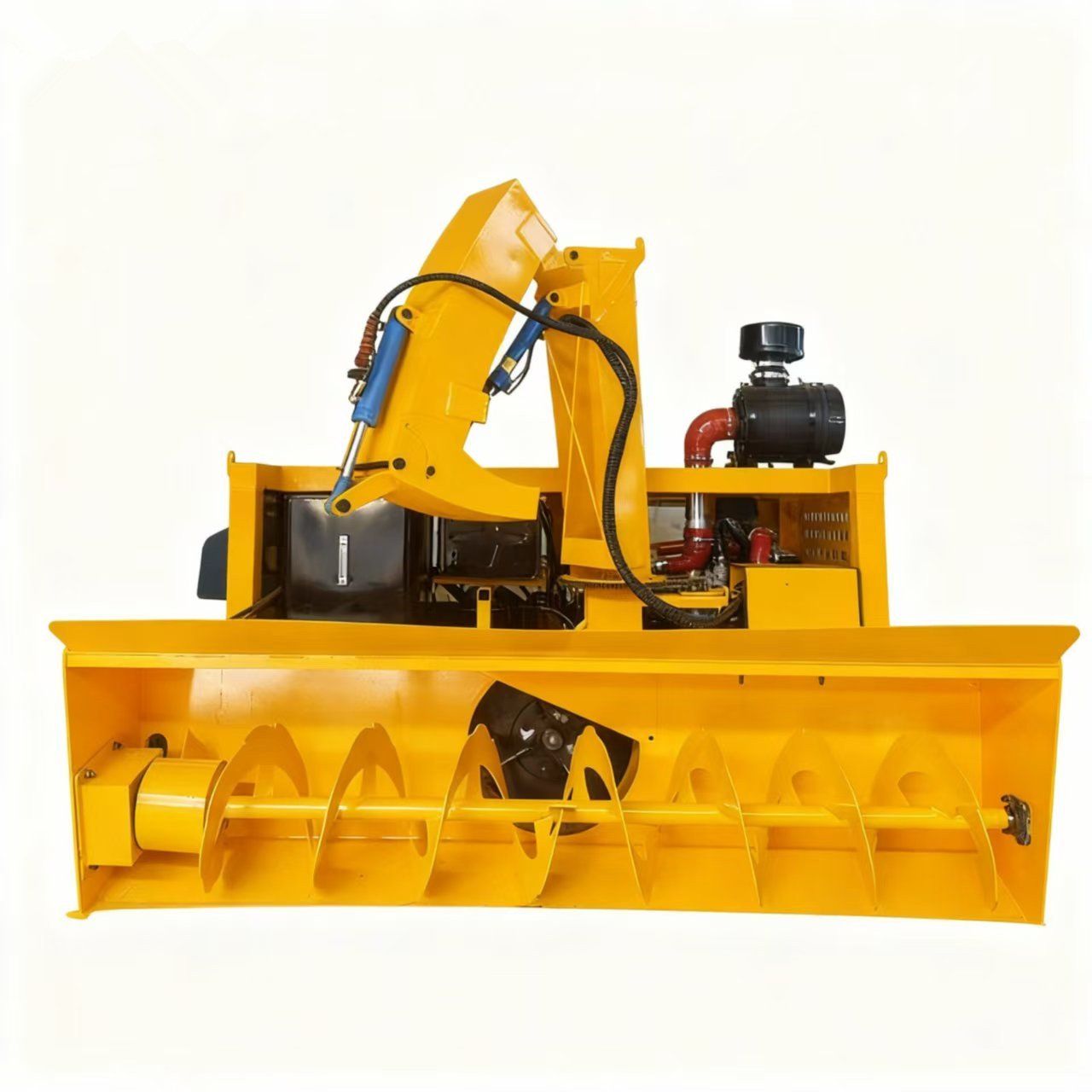 Large vehicle mounted snow thrower, road ice breaking and snow removal vehicle, school, street, scenic area, road snow removal equipment