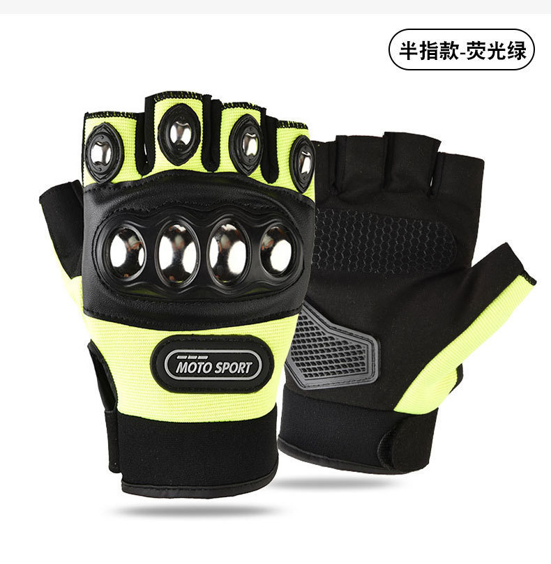 Motorcycle riding gloves men's stainless steel hard shell anti fall mountain bike riding equipment gloves cross-border