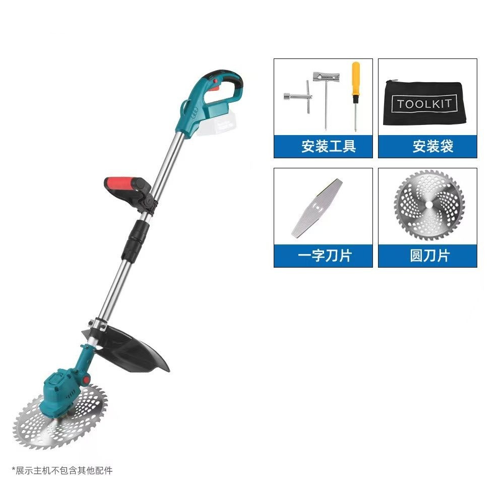 21V10 inch brushless lawn mower with electric cutting of shrubs, long handle and extendable trimming of lawns, weeding machine, trimming machine