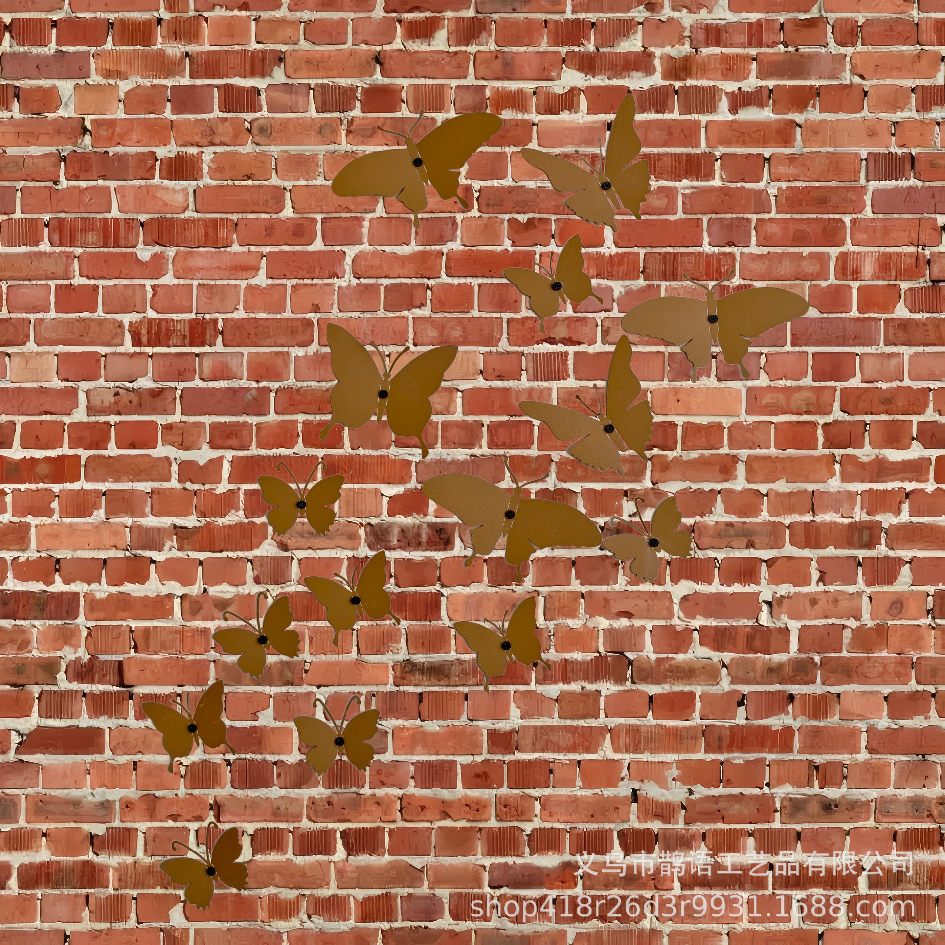 Cross border Spring Iron Art Simulation Climbing Vine Butterfly Wall Decoration Garden Courtyard Fence Indoor and Outdoor Decorative Wall Props