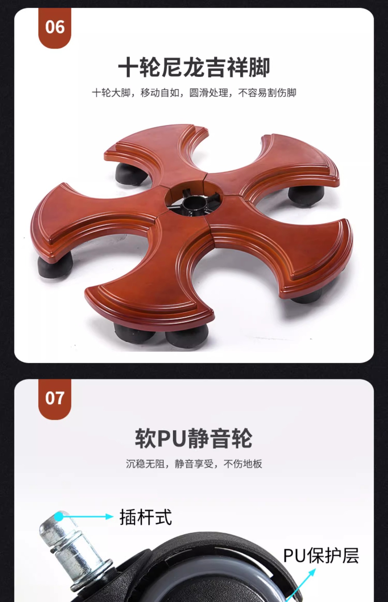 Эргономичное офисное кресло руководителя Hubo Furniture модель 6016 из массива дерева и кожи