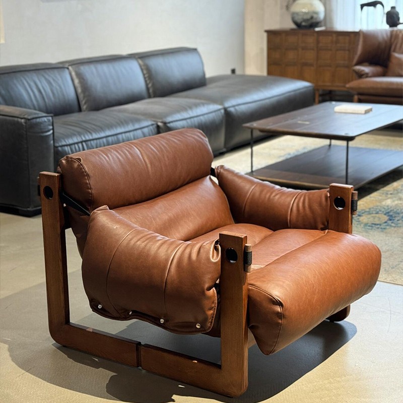 Кресло-реклайнер Talia Furniture в винтажном стиле из кожи
